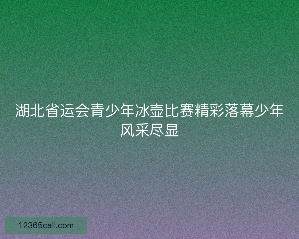 湖北省运会青少年冰壶比赛精彩落幕少年风采尽显