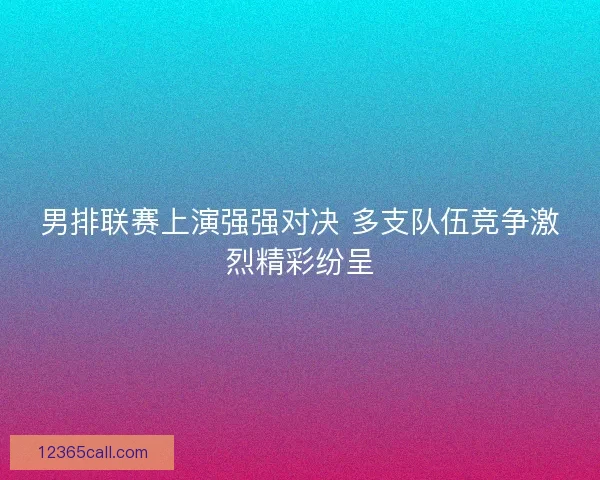 男排联赛上演强强对决 多支队伍竞争激烈精彩纷呈